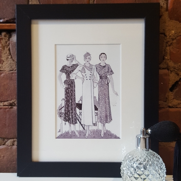 Other - 1940's Fashion Sketch Wall Art